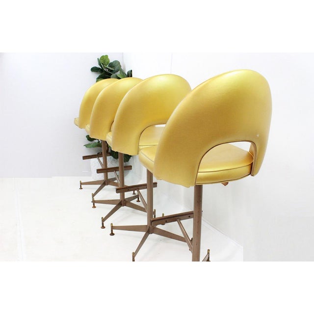 Mid Century Modern Gold Bar Stools Chairish