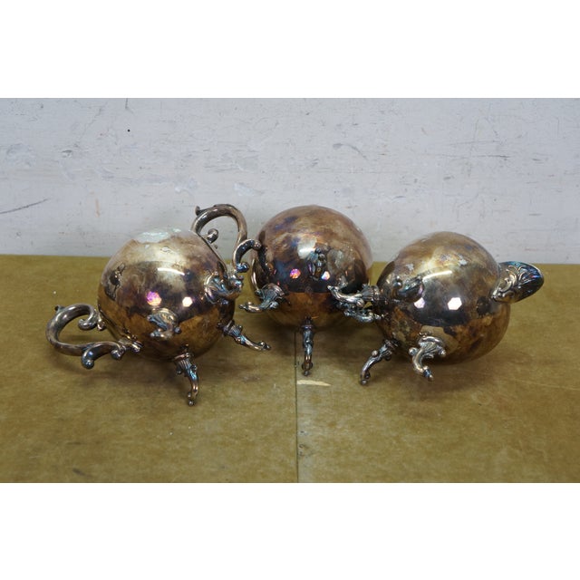 Vintage Birmingham Silver Co Plated Tea Set Tilting Kettle Sugar Creamer - 5 Pieces For Sale - Image 9 of 18