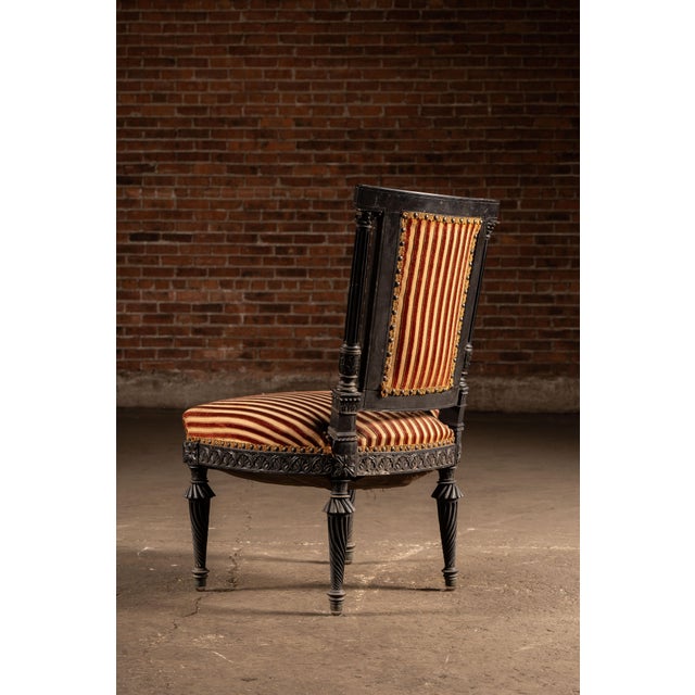Late 19th Century Renaissance Revival Ebonized Carved Side Chair For Sale - Image 4 of 9