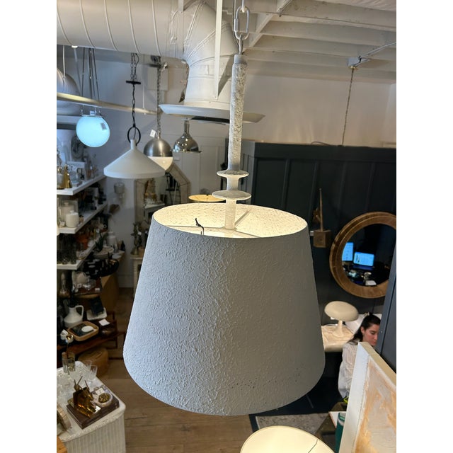 Early 21st Century Metal Shade With White Plaster Finish For Sale - Image 5 of 11