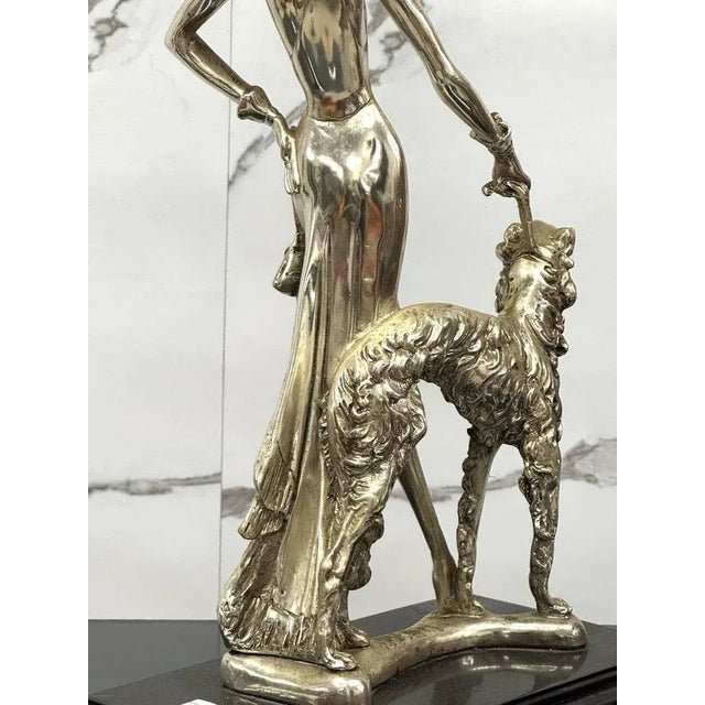 Art Deco Silver-Plated Resin Sculpture by Amilcare Santini, 1970 For Sale - Image 11 of 13