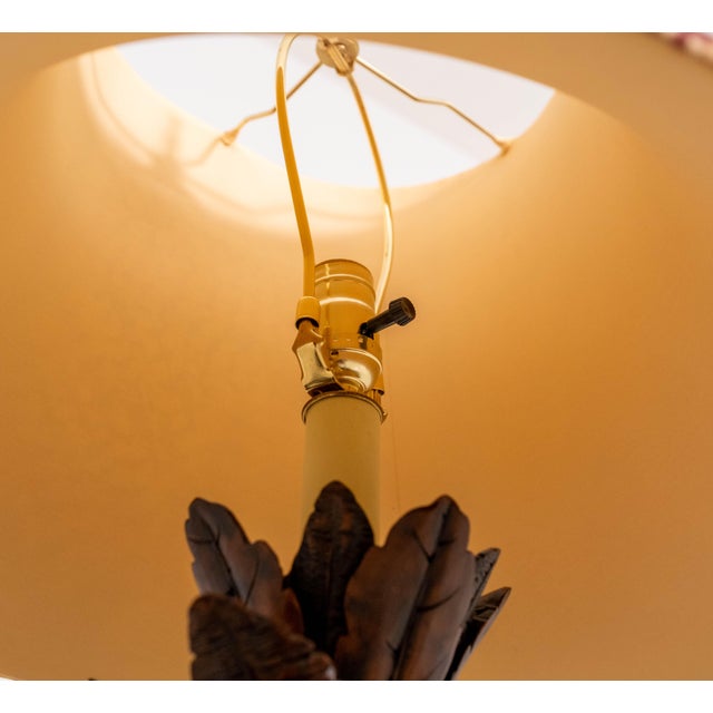 Brown 1990s Decorative Pheasant Base Table Lamp W. Shade For Sale - Image 8 of 17