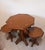 Indian Octagonal Inlaid Coffee Table with Two Seats, Set of 3 For Sale - Image 5 of 16