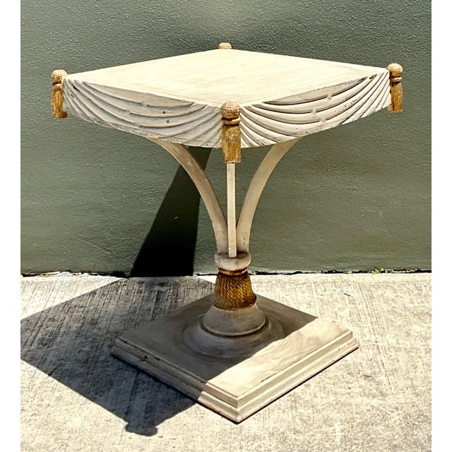 Vintage Carved Tassel Accent Table For Sale - Image 14 of 16