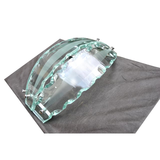 Metal Hand-Cut Crystal Sconce from Seguso, 1950s For Sale - Image 7 of 9