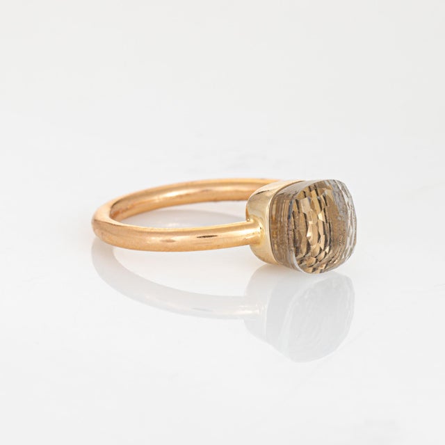 Contemporary Pomellato Nudo White Topaz Ring Petite 18k Rose Gold Fine Estate Jewelry 7.25 For Sale - Image 3 of 7