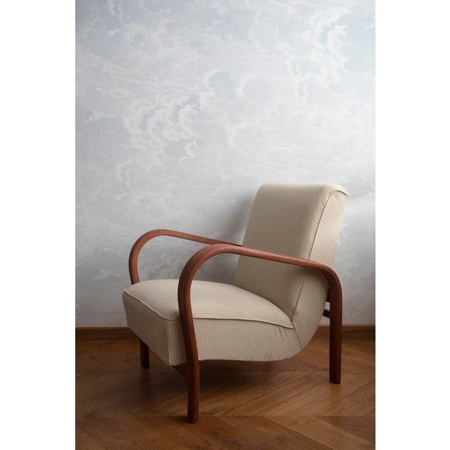 Wood Armchair by K. Koželka & A. Kropáček for Interier Praha, Former Czechoslovakia, 1940s For Sale - Image 7 of 8