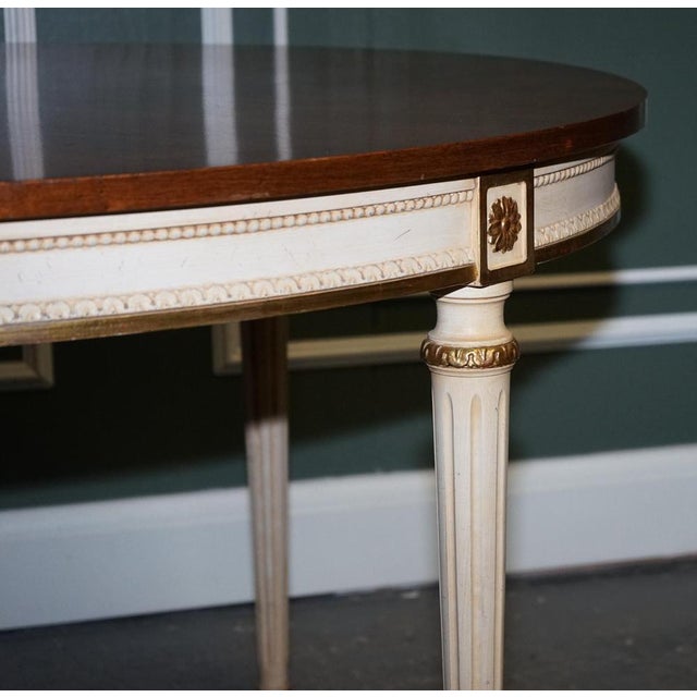 Extendable Dining Table in Cherrywood and Hand-Painted Gilt Wood from Kindel Furniture For Sale - Image 12 of 18