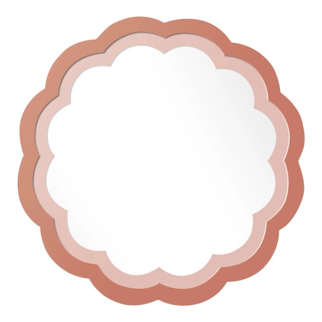 Fleur Home x Chairish Audobon Peony Circle Mirror in Red Earth, 48x48 For Sale