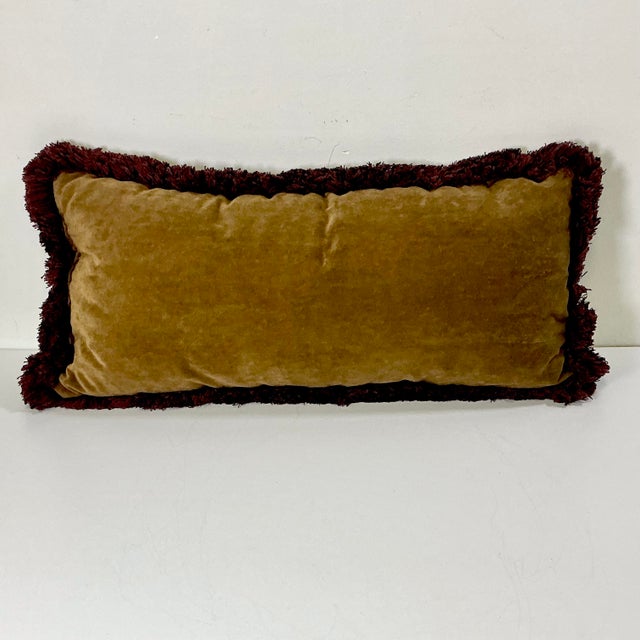 Rustic European 1980s Vintage Rustic European Boho Chic Tapestry Style Fringed Lumbar Decorative Pillow For Sale - Image 3 of 13