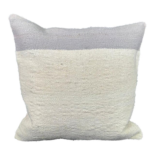 Turkish Hemp Pillow Cushion Natural Beige SkyBlue Cushion Cover 20x20 For Sale