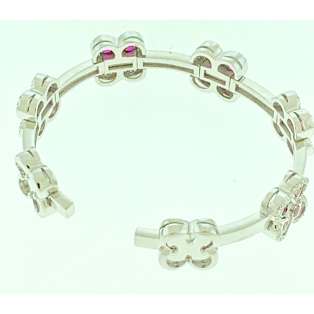 Ruby and Diamond and Gold 37 Grams Cuff Bangle /Bracelet in 18 Karat White Gold For Sale In New York - Image 6 of 18