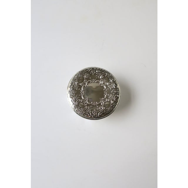 Sterling Silver Jewelry Box With Vanity Mirror, Victorian Style, Late-20th Century For Sale - Image 10 of 11