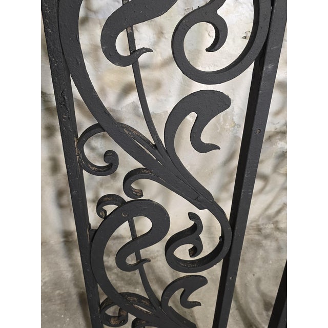 Vintage Art Deco Wrought Iron Gate Doors, 1920s, Set of 2 For Sale - Image 4 of 18
