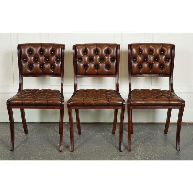 Chesterfield Leather Dining Chairs, Set of 6 For Sale - Image 14 of 16
