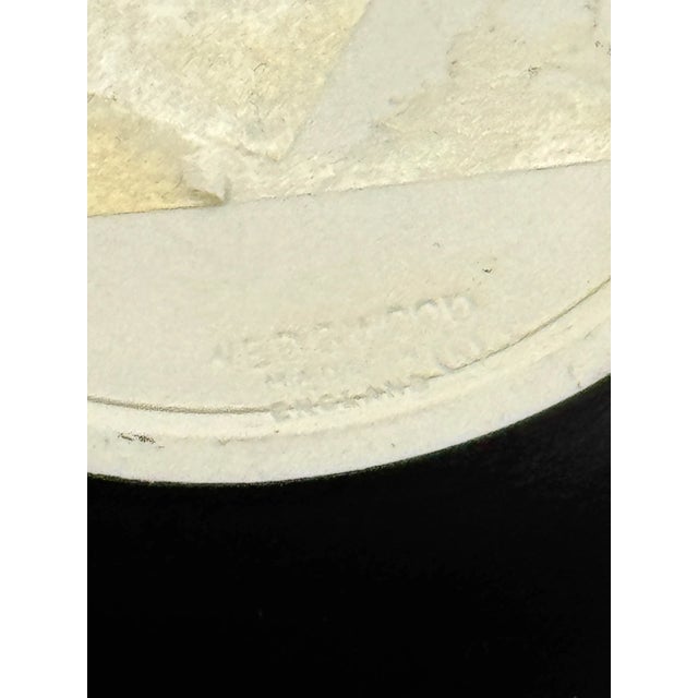 Wedgwood Vintage MCM Wedgwood Black Jasperware White Lines Symmetry 6.25 Inch Vase For Sale - Image 4 of 4