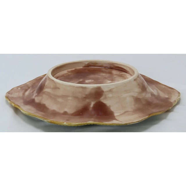 Beautiful Antique Victorian Majolica Bread Serving Tray With Nice Colors - Circa 1880s For Sale - Image 11 of 13