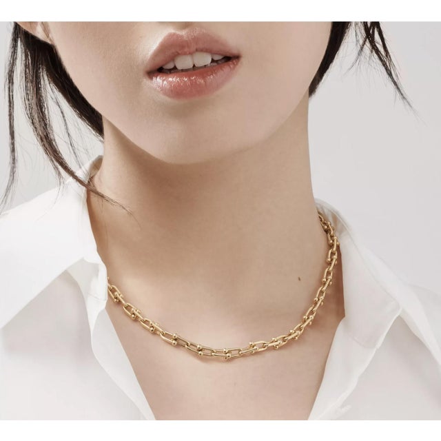 Gold Tiffany & Co. Hardwear 18k Yellow Gold Small Link Necklace For Sale - Image 8 of 9