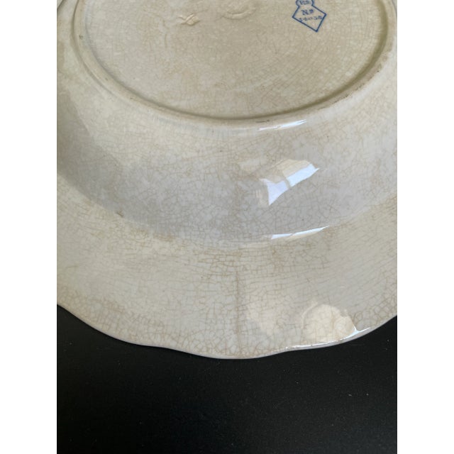 Antique Staffordshire Blue and White Ironstone "Woodland" Bowl by William Brownfield & Sons For Sale - Image 9 of 12