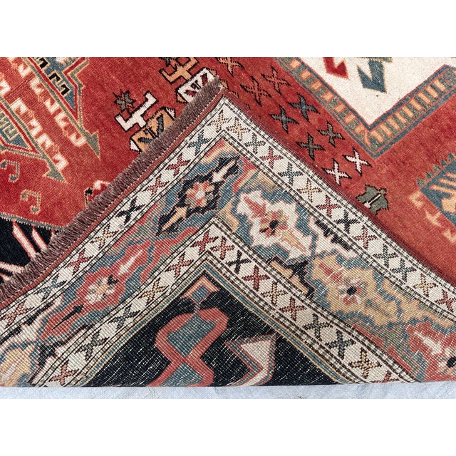 Antique Chelaberd Eagle Kazak Hand-Knotted Wool Rug - 6'2" X 5'6" For Sale - Image 11 of 11