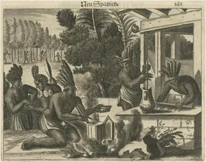 Montanus, Daily Life in New Spain, 1673, Copper Engraving