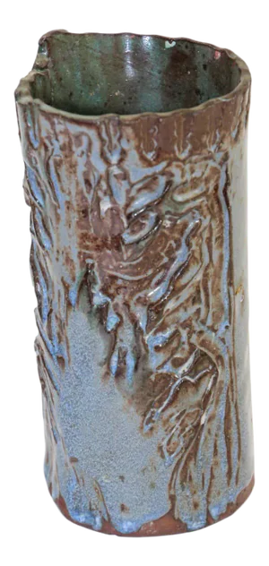 California Studio Organic Pottery Vessel Brush Pot Vase