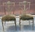 Set Four Italian Neoclassical Engraved Brass and Upholstered Side Chairs C.1950s For Sale - Image 4 of 12