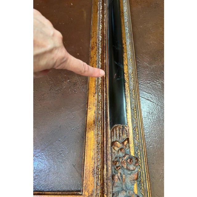 Bronze Vintage Baroque Revival Bronze & Black Wood Frame For Sale - Image 8 of 17
