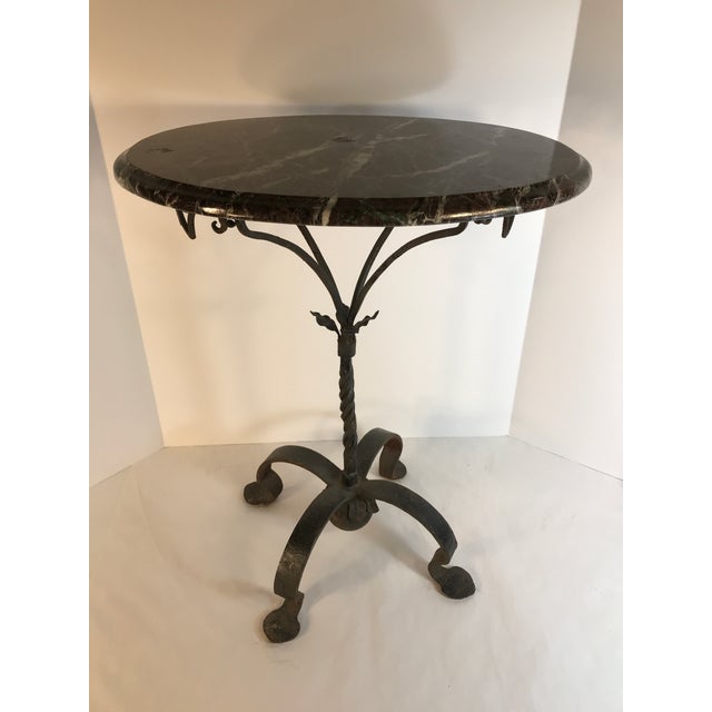 Victorian Wrought Iron Black Marble Side Table Chairish