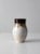 Vintage Bier studio pottery vase, hand-crafted in stoneware with an expressive brown drip glaze over a contrasting white...