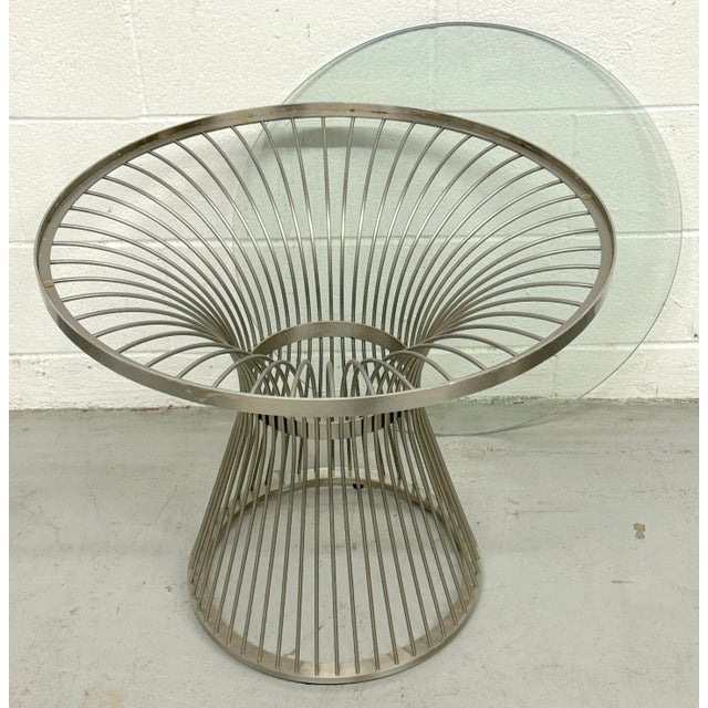 Silver Mid Century Stainless Steel Side Tables, Style of Platner - a Pair For Sale - Image 8 of 10