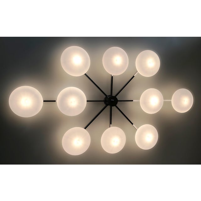 Not Yet Made - Made To Order 21st Century Dieci Polished Chrome Matte White Murano Flush Mount by Fabio LTD For Sale - Image 5 of 5