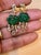 Arts & Crafts 12Ct Carved Emerald & 5 Ct Rose Diamond Dangling Post Earrings 22 Kt Yellow Gold For Sale - Image 3 of 18