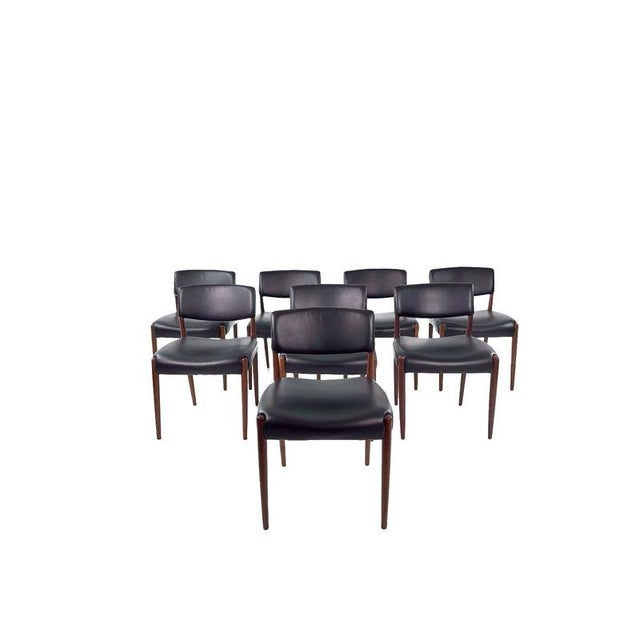 Mid-Century Modern Vintage Danish Teak Chairs by Aksel Bender Madsen & Ejnar Larsen, 1950s, Set of 8 For Sale - Image 3 of 11