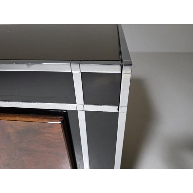 Wood Sideboard in Burl Walnut and Black Lacquer by Mario Sabot, Italy, 1970s For Sale - Image 7 of 9