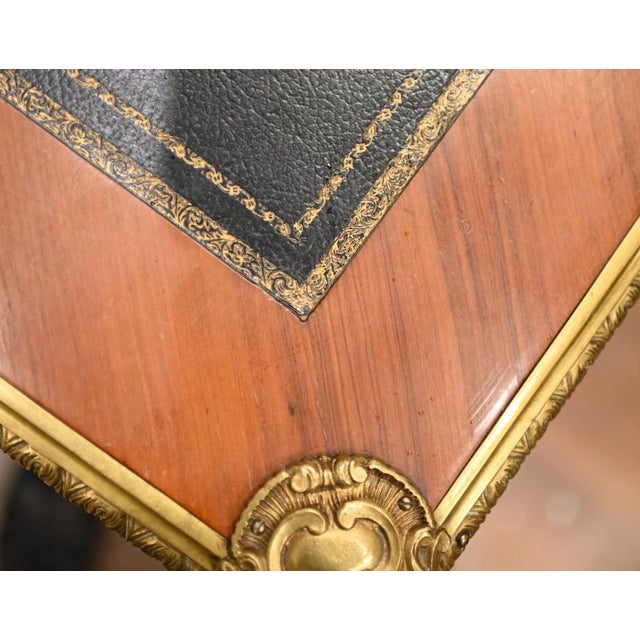 Bureau Plat French Inlay Desk Writing Table, 1920s For Sale - Image 9 of 15