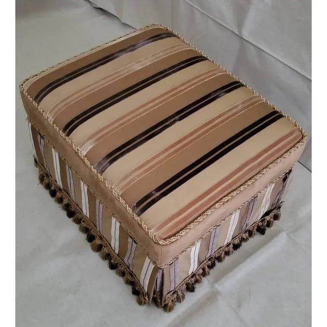 Upholstered Custom Rectangular Ottoman or Vanity Stool For Sale - Image 9 of 11