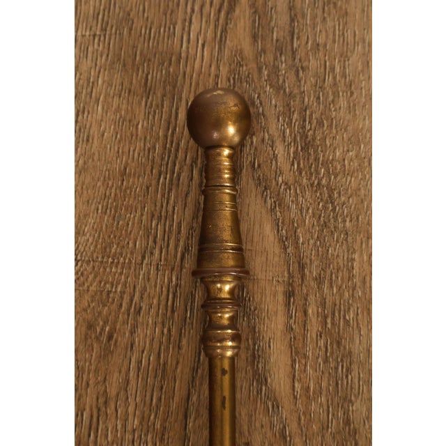 Traditional Brass Fireplace Four-Piece Tool Set For Sale - Image 17 of 18