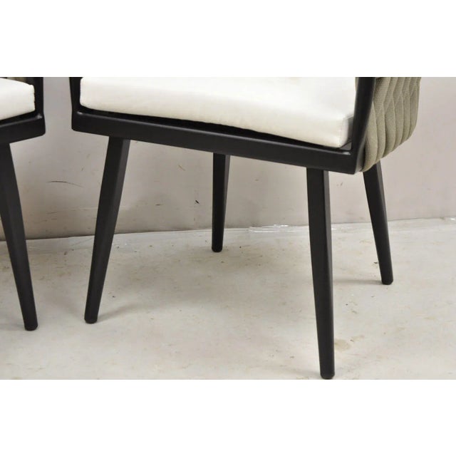 Rove Concepts Pierre Outdoor Dining Chair Aluminum Frame Woven Design - a Pair For Sale - Image 11 of 12