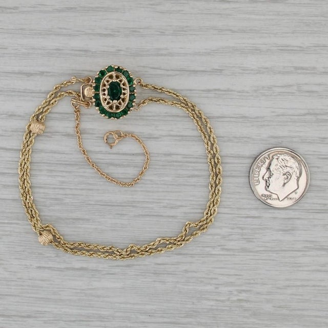 2010s Richard Klein Slide Charm Bracelet 14k Yellow Gold 7" 1.12ctw Emerald Clasp For Sale - Image 5 of 5