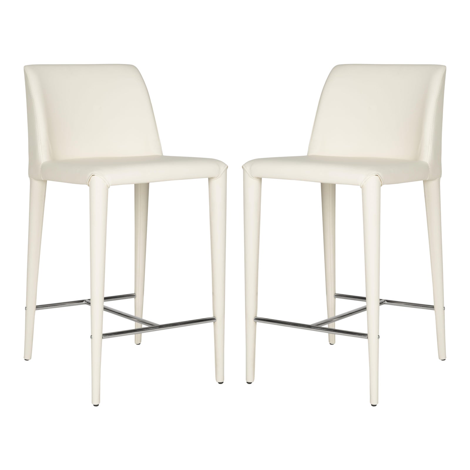 Frederick Counter Stool in White & Chrome a Pair Chairish
