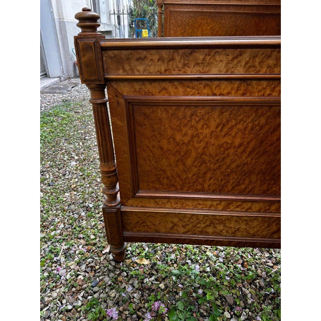 Louis Philippe Style Bed in Burr Wood, 1800s For Sale - Image 6 of 18