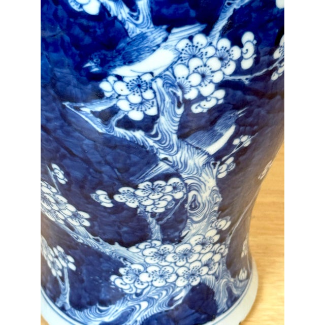 Chinese Blue & White 'Prunus' Jar/Vase & Cover Early Qing Dynasty (1644–1911) This impressive Chinese Blue & White...