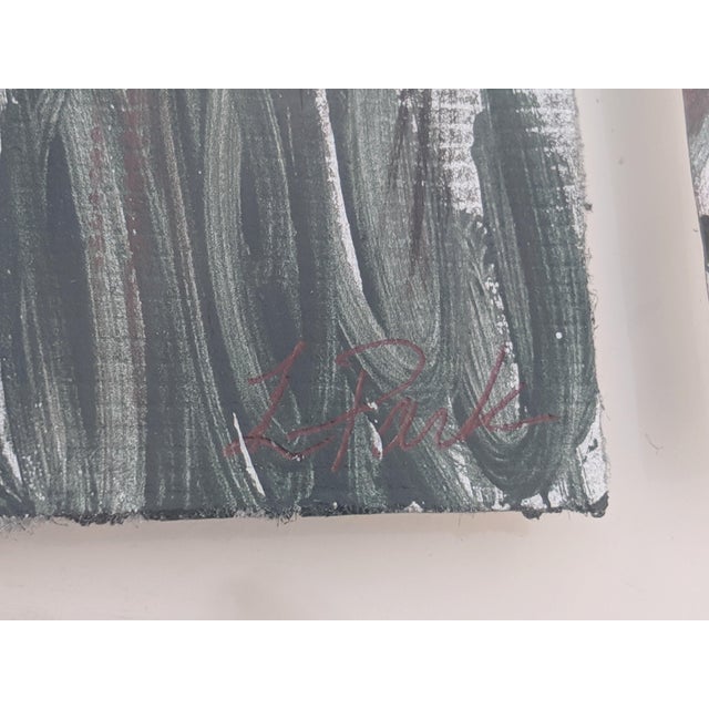 Contemporary Original Contemporary Collage in Lucite Block Frame Signed For Sale - Image 3 of 12