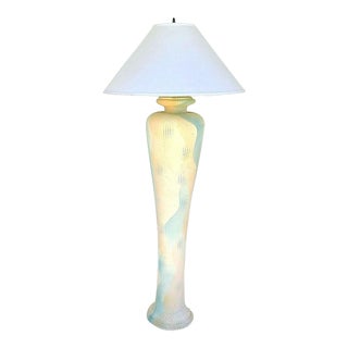 1970's Southwestern Style Textured Plaster Floor Lamp For Sale