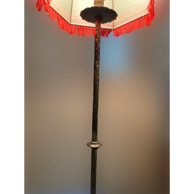 Beige Wrought Iron Floor Lamp, 1960s For Sale - Image 8 of 12