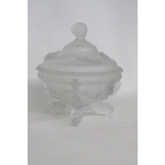 This lovely covered Candy Dish is made out of frosted glass with a satin finish. This stunning dish features a oceanic...