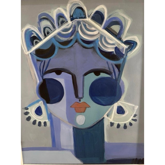 The product is an original painting by artist Hayley Mitchell titled "Tikva." This contemporary abstract portrait of a...