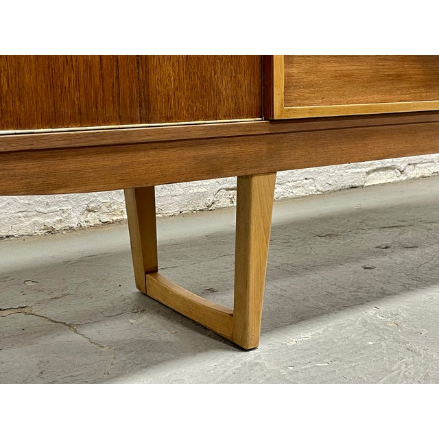 Extra Long Mid Century Modern Danish Teak Square Leg Credenza, C. 1960's For Sale In New York - Image 6 of 17