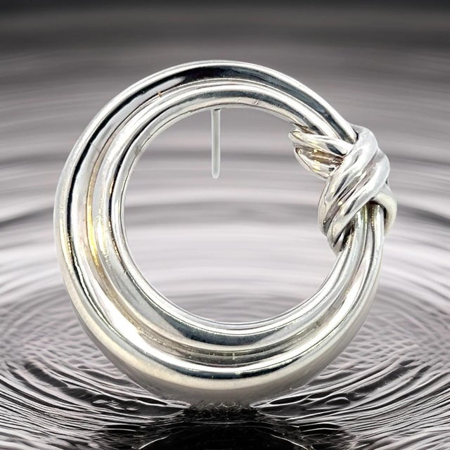 Tiffany and Co. 1990s Tiffany & Co Estate Signature "X" Brooch Pin Sterling Silver For Sale - Image 4 of 12